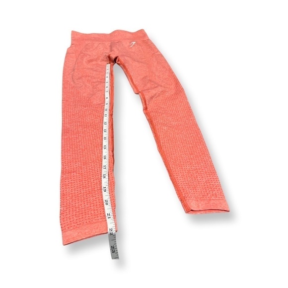 GYM-SHARK seamless leggings orange tangerine size XS check length for sizing - Picture 8 of 9